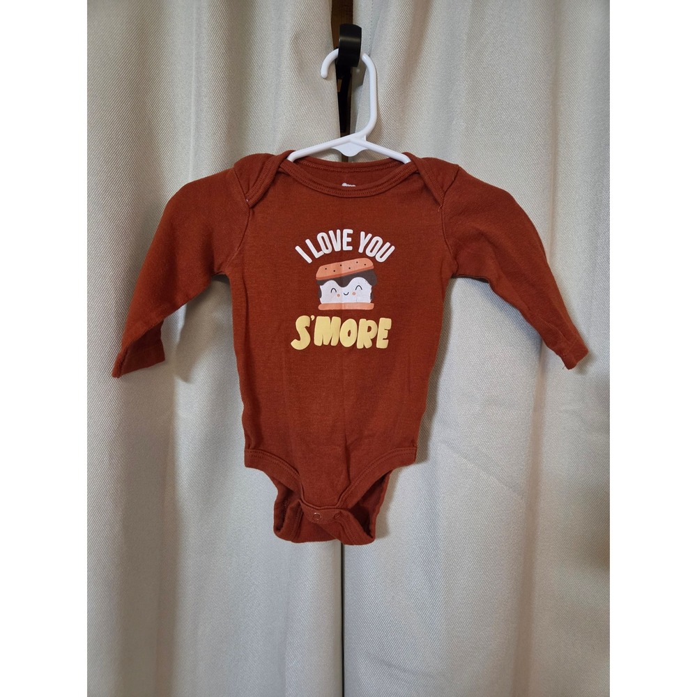 Koala Baby Rust Orange I Love You Smore Long Sleeve Bodysuit 3-6M